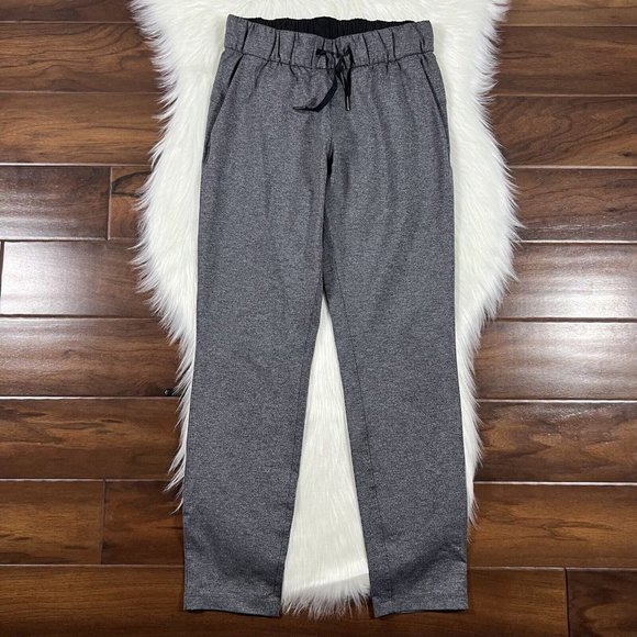 Lululemon Size‎ 4 Heathered Black Gray On The Fly Pants - Picture 1 of 11